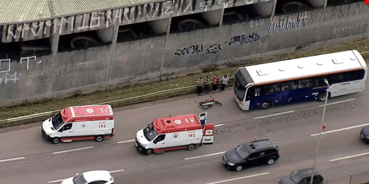 Acidente na BR-381, sentido Contagem — Foto: TV Globo/ Reprodução