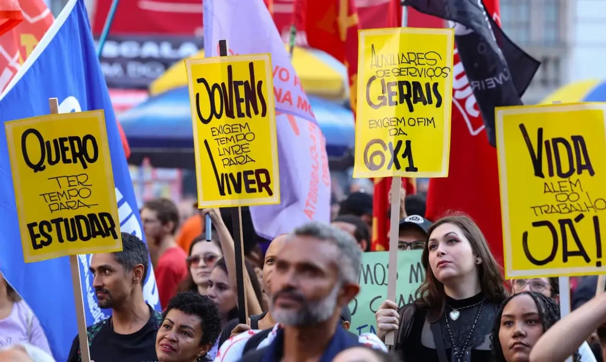 Manifestação contra a escala de trabalho 6x1 - Foto: Tomaz Silva/Agência Brasil