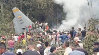Queda de avião militar na Colômbia deixa ao menos 64 mortos