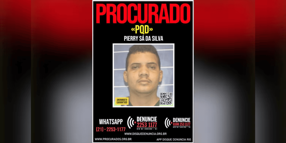 Criminoso conhecido como PQD, do Comando Vermelho • Polícia Civil do Rio de Janeiro